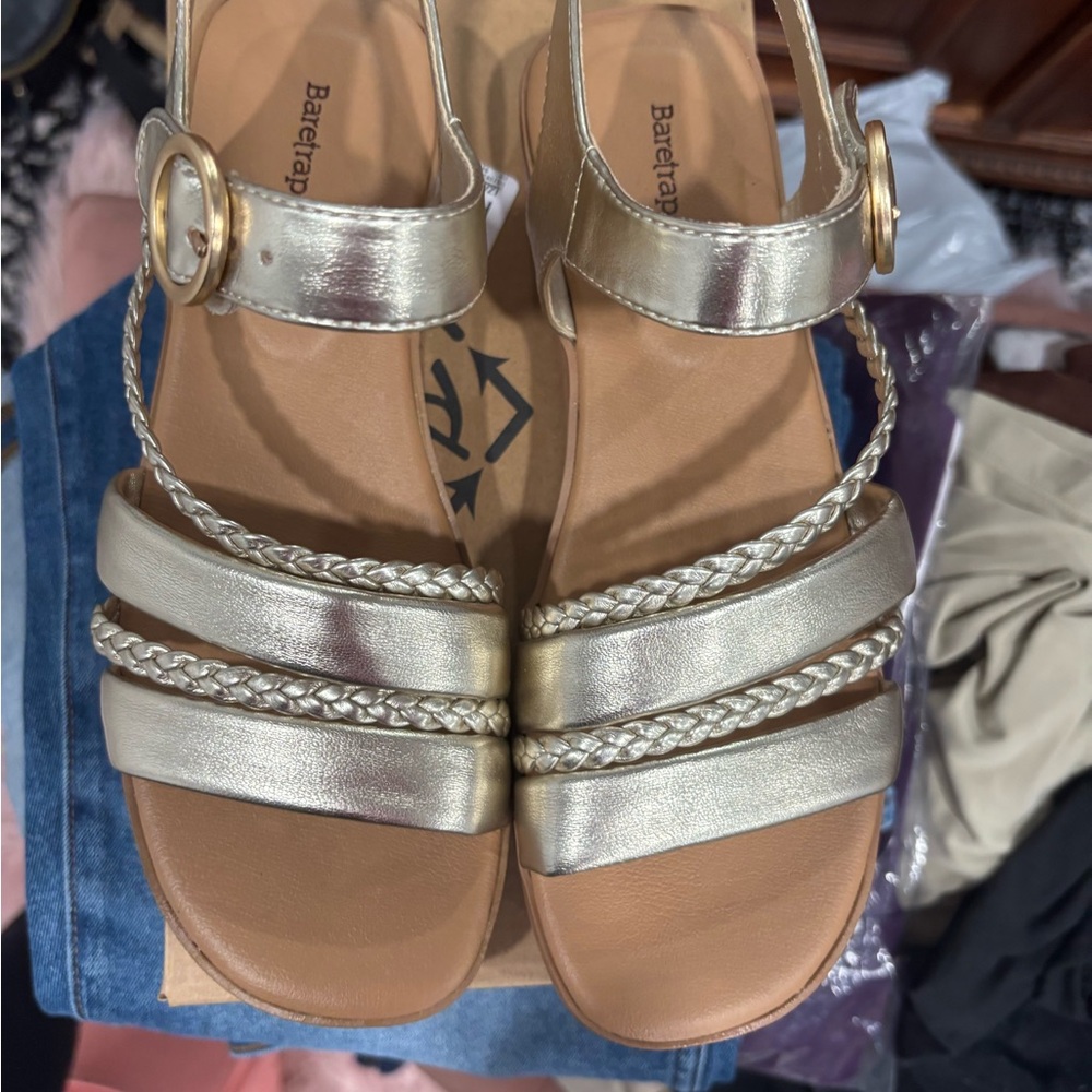 BareTraps Gold Sandals with Comfort and Style- NWOT